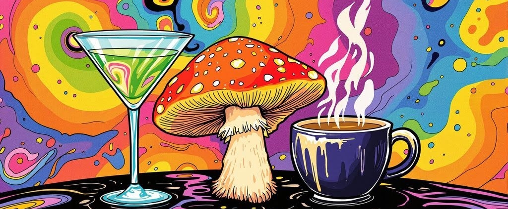 Alcohol and psilocybin (