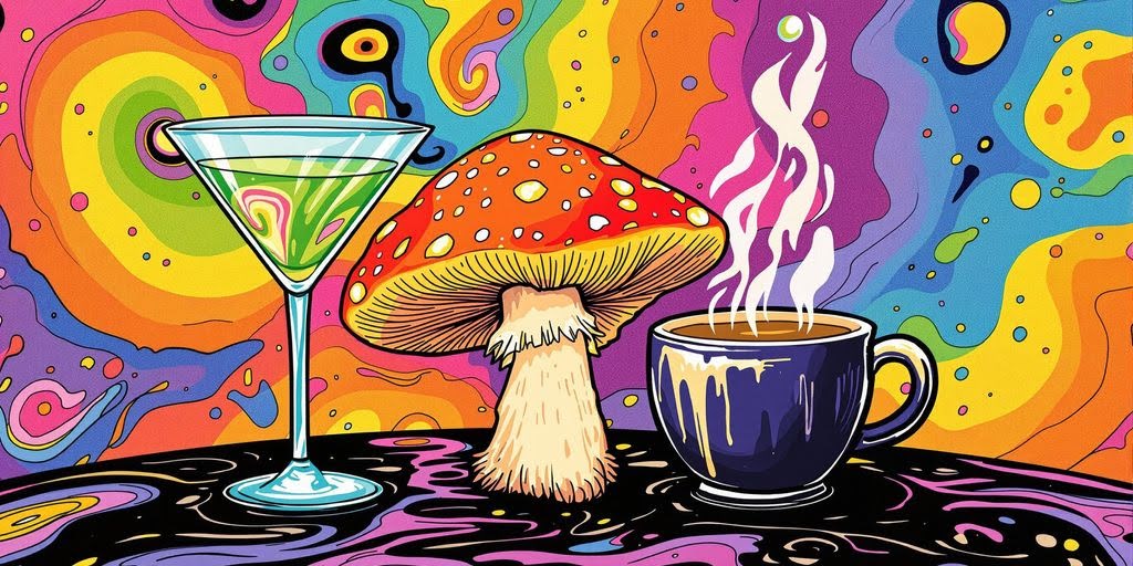 Alcohol and psilocybin